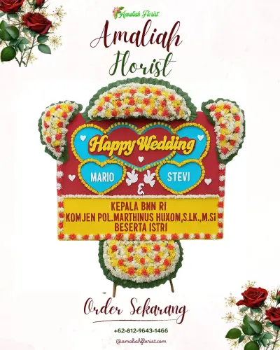 Karangan Papan Bunga Pernikahan di Kedungkeris